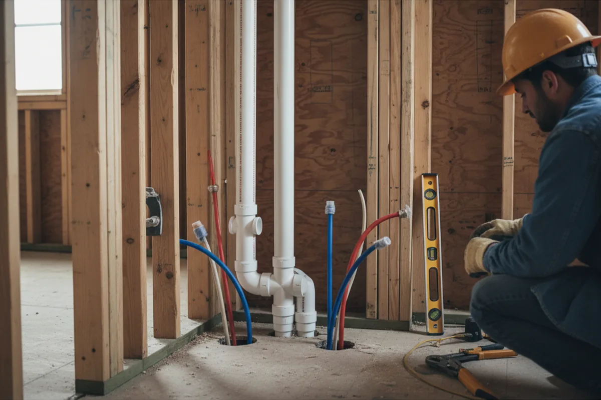 Drain and supply rough-in during Drain Cleaning in Hayfork