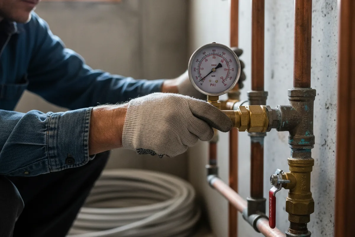 Pressure testing a repaired line during Water Line Repair in Hayfork